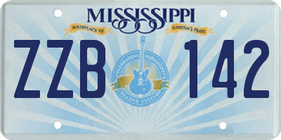 MS license plate ZZB142