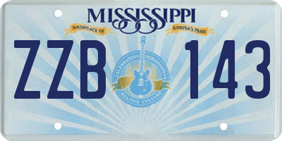 MS license plate ZZB143