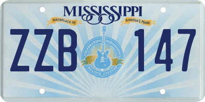 MS license plate ZZB147
