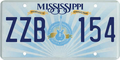 MS license plate ZZB154