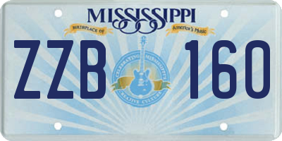 MS license plate ZZB160