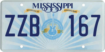 MS license plate ZZB167