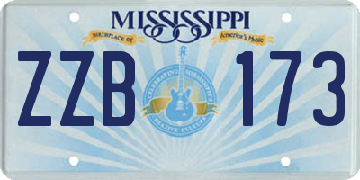 MS license plate ZZB173
