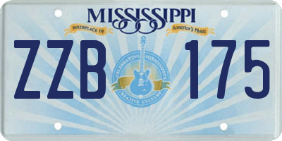 MS license plate ZZB175