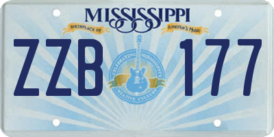 MS license plate ZZB177