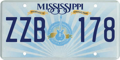 MS license plate ZZB178