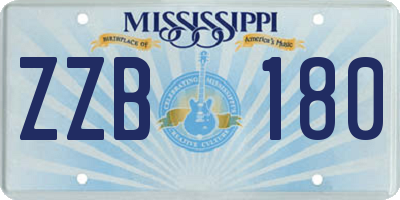 MS license plate ZZB180