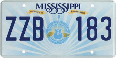MS license plate ZZB183