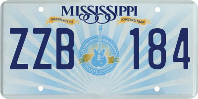 MS license plate ZZB184