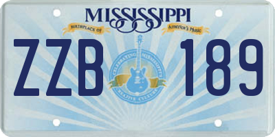MS license plate ZZB189