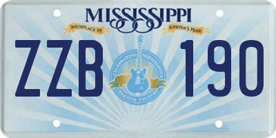 MS license plate ZZB190