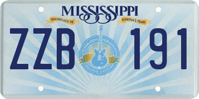 MS license plate ZZB191