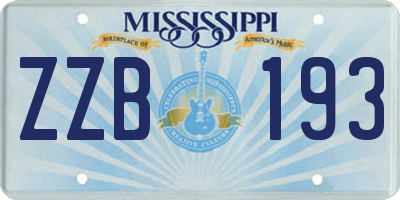MS license plate ZZB193