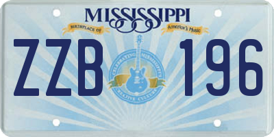 MS license plate ZZB196