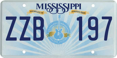MS license plate ZZB197