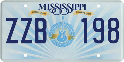 MS license plate ZZB198