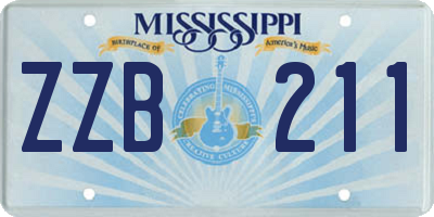 MS license plate ZZB211