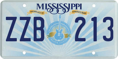 MS license plate ZZB213