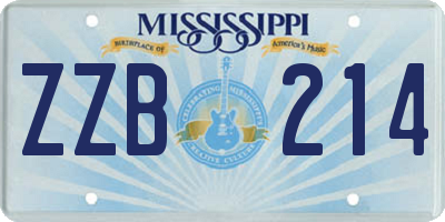 MS license plate ZZB214