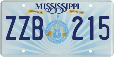 MS license plate ZZB215