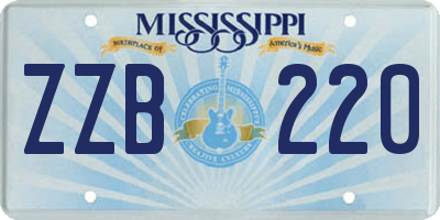 MS license plate ZZB220