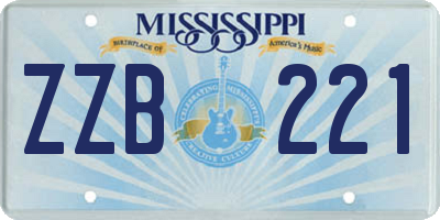 MS license plate ZZB221