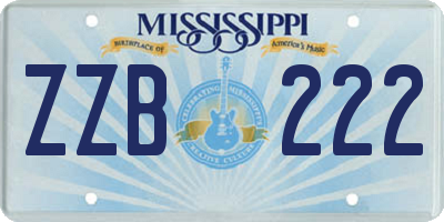 MS license plate ZZB222