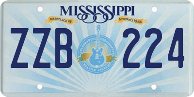 MS license plate ZZB224