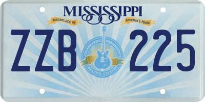 MS license plate ZZB225
