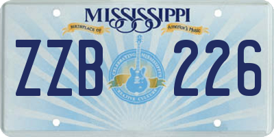 MS license plate ZZB226