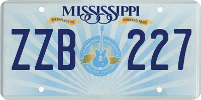 MS license plate ZZB227