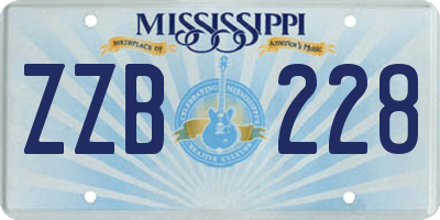 MS license plate ZZB228