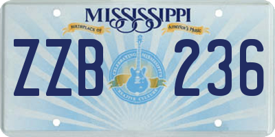 MS license plate ZZB236