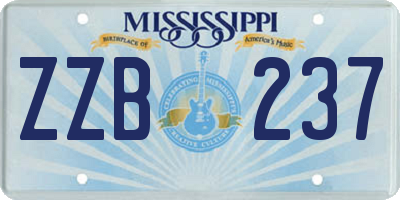 MS license plate ZZB237