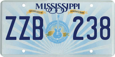 MS license plate ZZB238