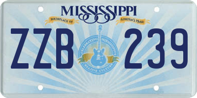 MS license plate ZZB239