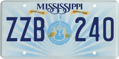 MS license plate ZZB240