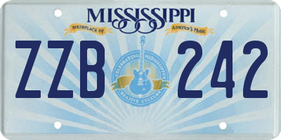 MS license plate ZZB242