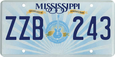 MS license plate ZZB243