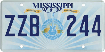 MS license plate ZZB244