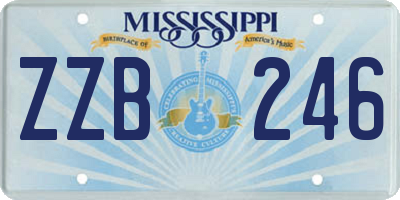 MS license plate ZZB246