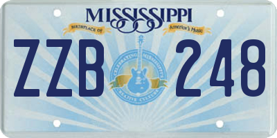 MS license plate ZZB248