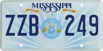 MS license plate ZZB249