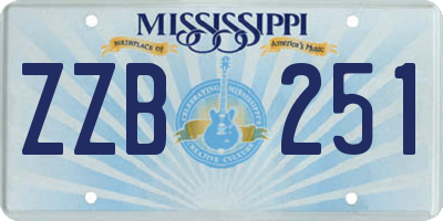 MS license plate ZZB251