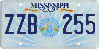 MS license plate ZZB255