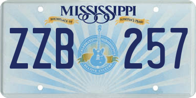 MS license plate ZZB257