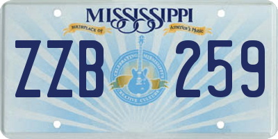 MS license plate ZZB259