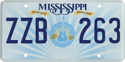 MS license plate ZZB263