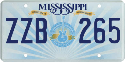 MS license plate ZZB265