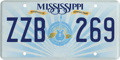 MS license plate ZZB269